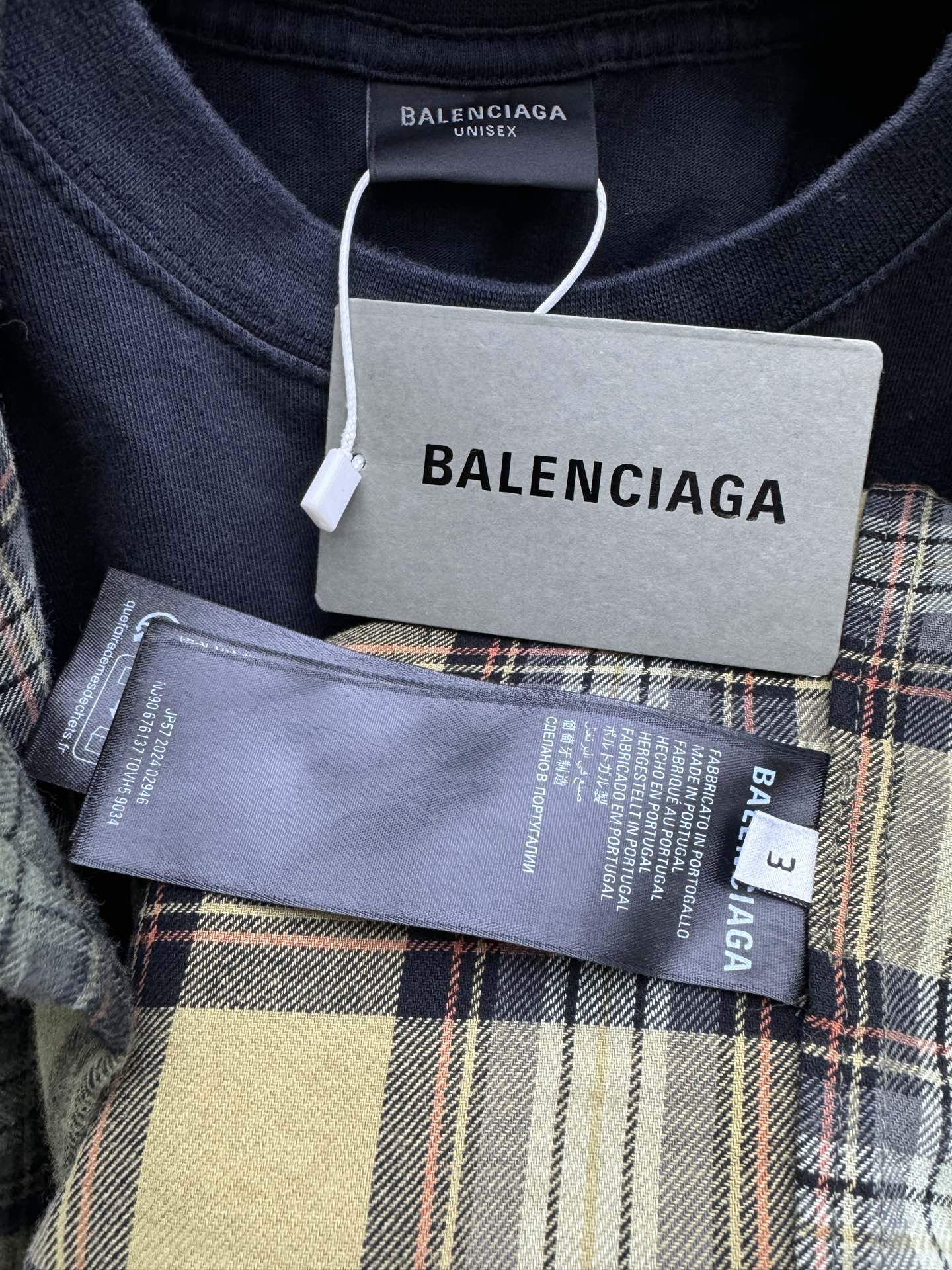 Balenciaga 自由印花加长袖衬衫真两件 9