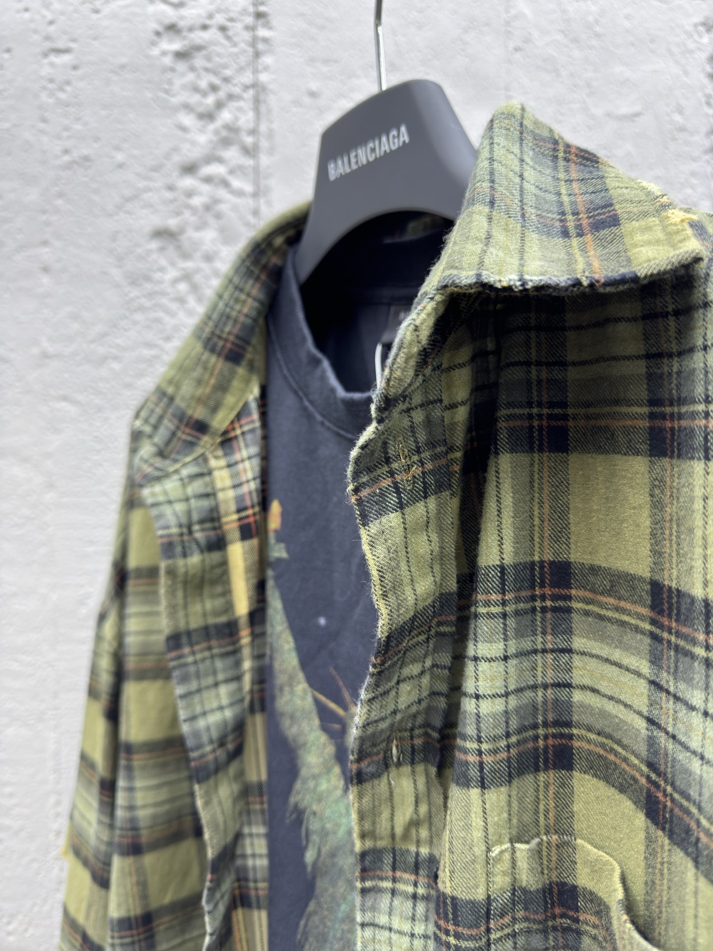Balenciaga 自由印花加长袖衬衫真两件 8