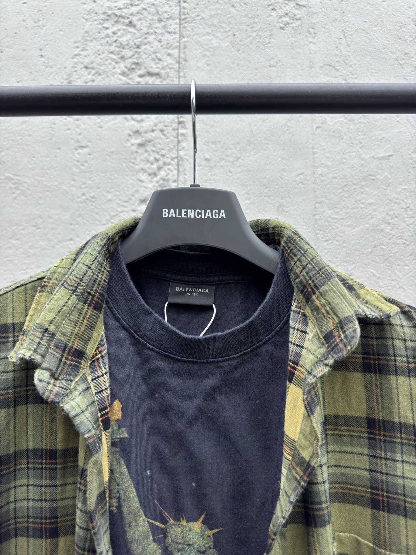 Balenciaga 自由印花加长袖衬衫真两件 3