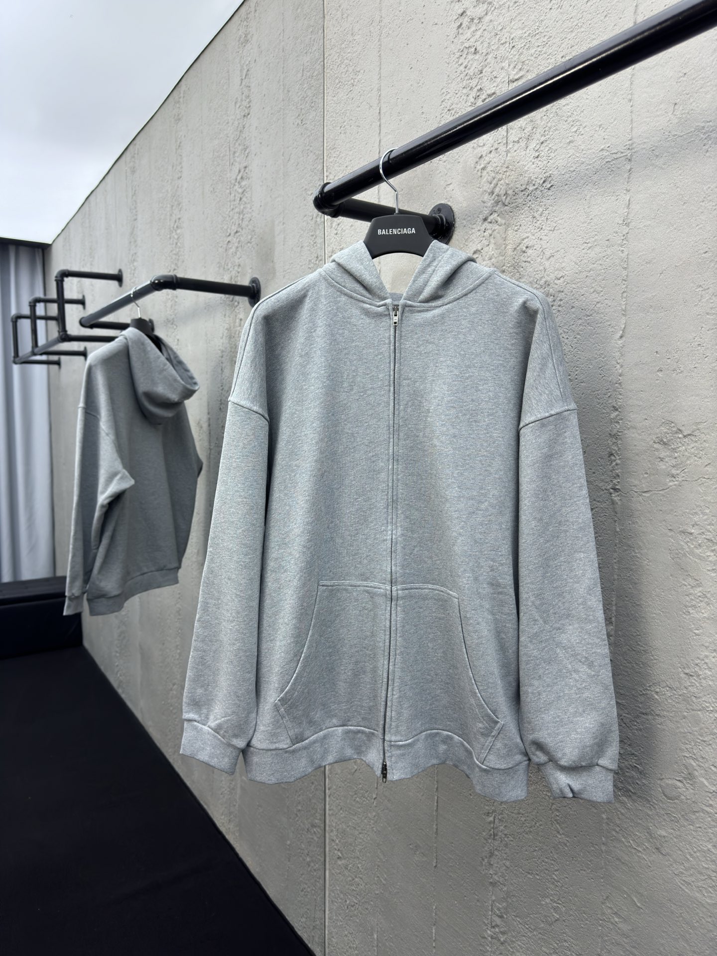 Balenciaga Double-Ring Zip-Up Hoodie Jacket - Bag