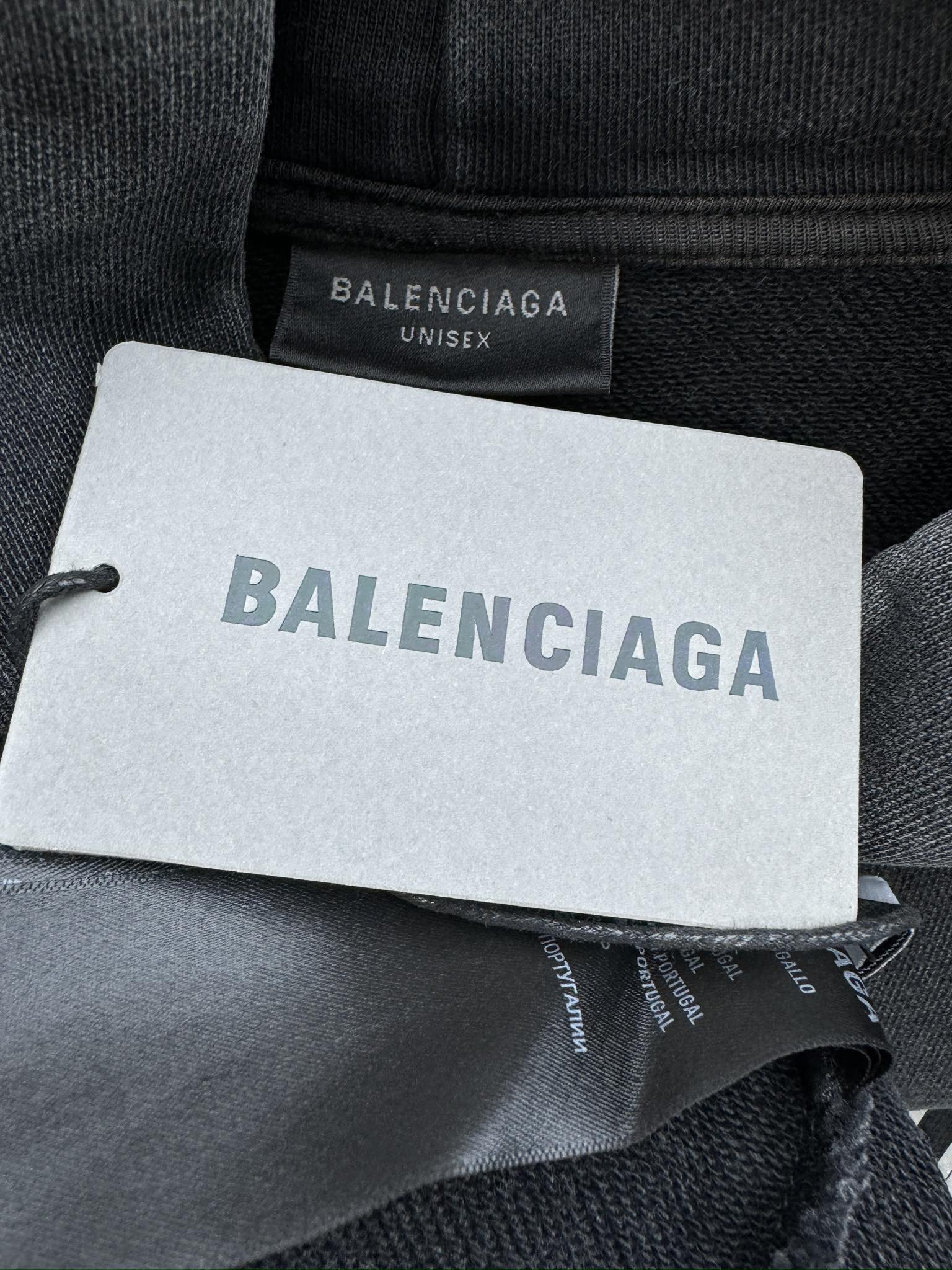 Balenciaga 纹裂开裂字母连帽卫衣 9