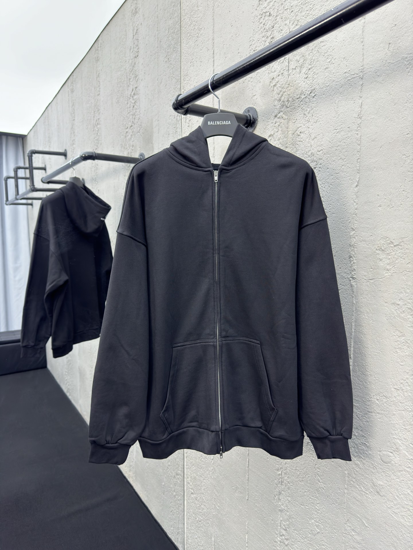 Balenciaga Double-Ring Zip-Up Hoodie Jacket - Bag