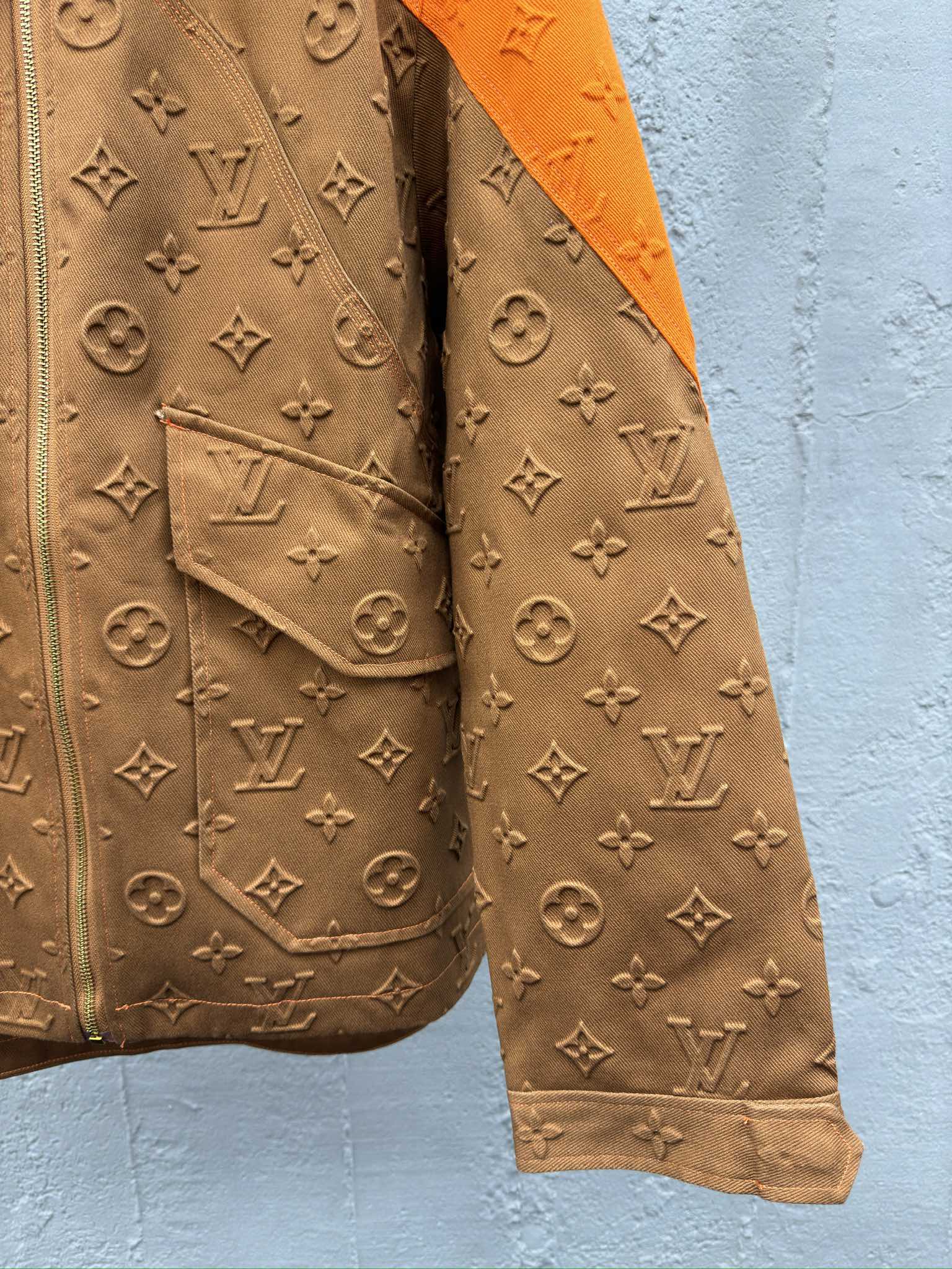 LOUIS VUITTON 伐木拼接提花满印牛仔外套 7