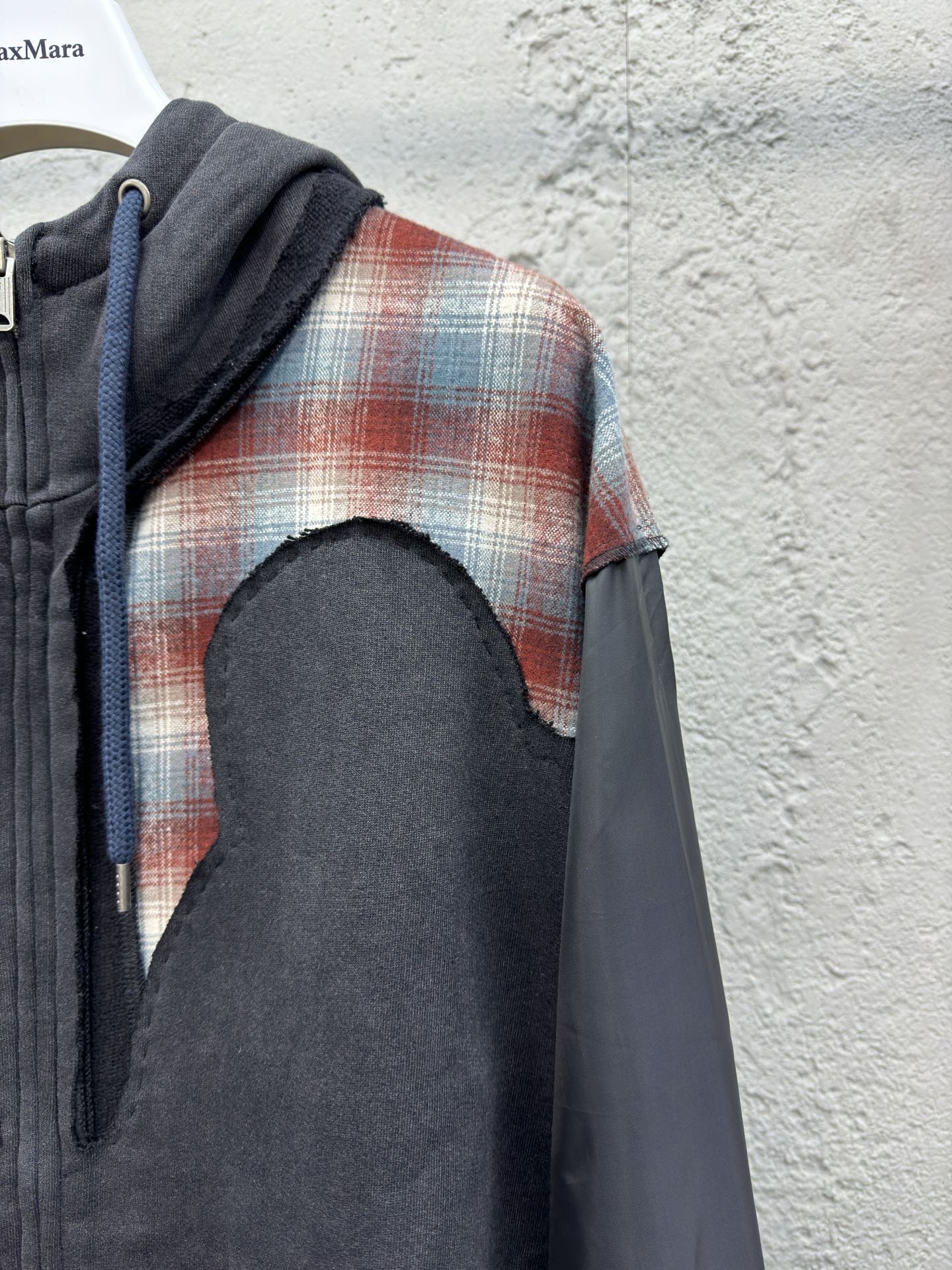Maison Margiela 格子拼接拉链帽衫 5