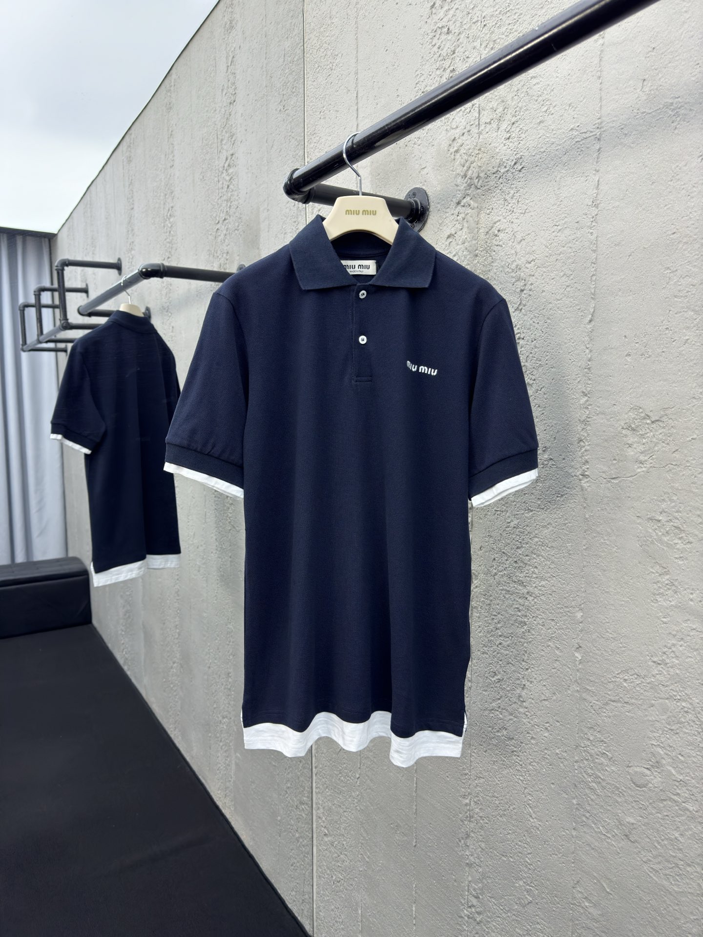 MIUMIU 假两件POLO衫