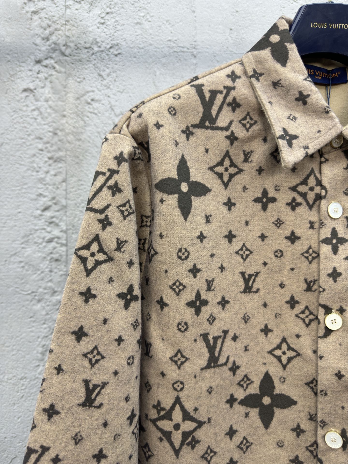 LOUIS VUITTON 提花羊毛翻领外套 4