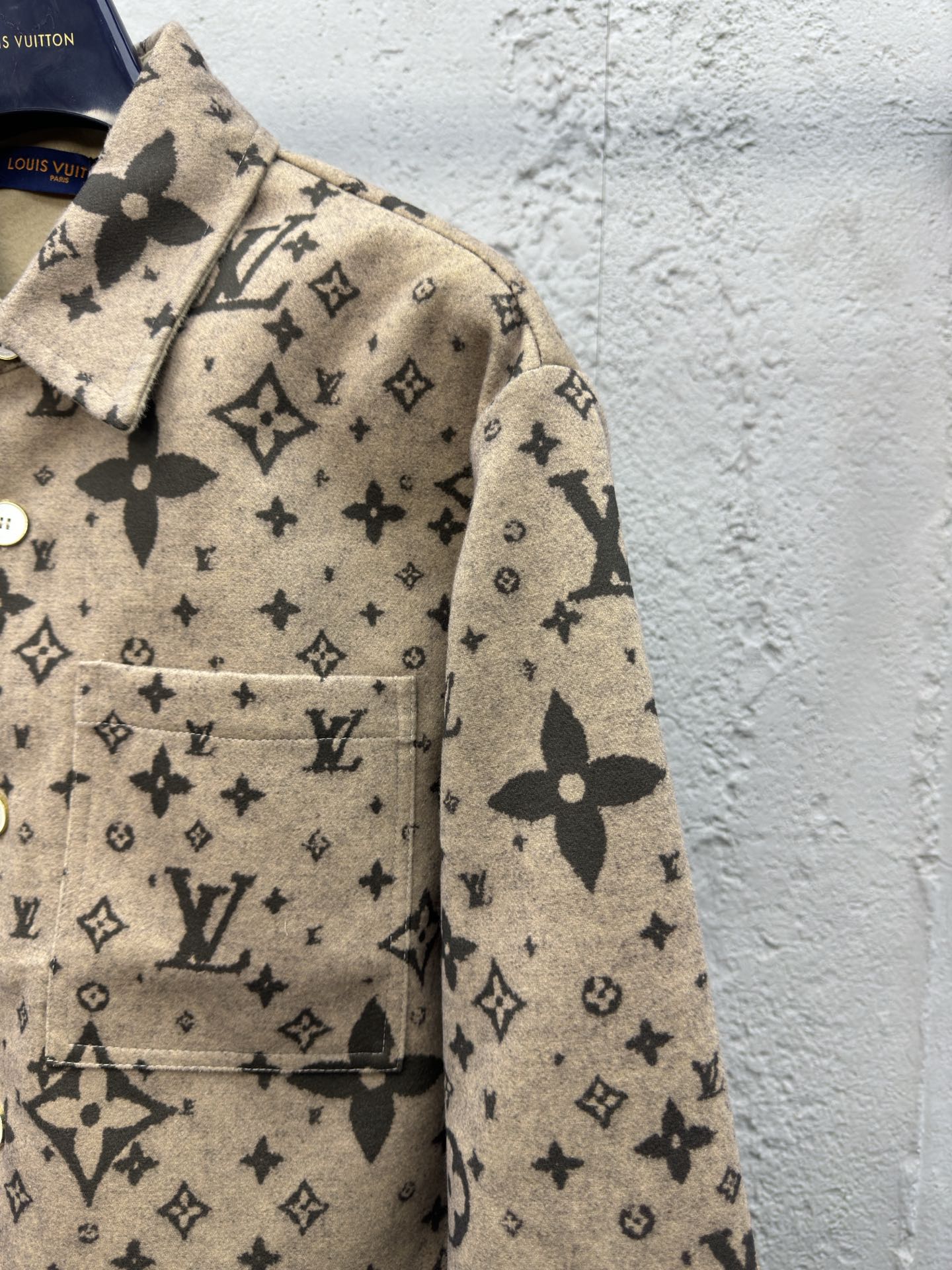 LOUIS VUITTON 提花羊毛翻领外套 5