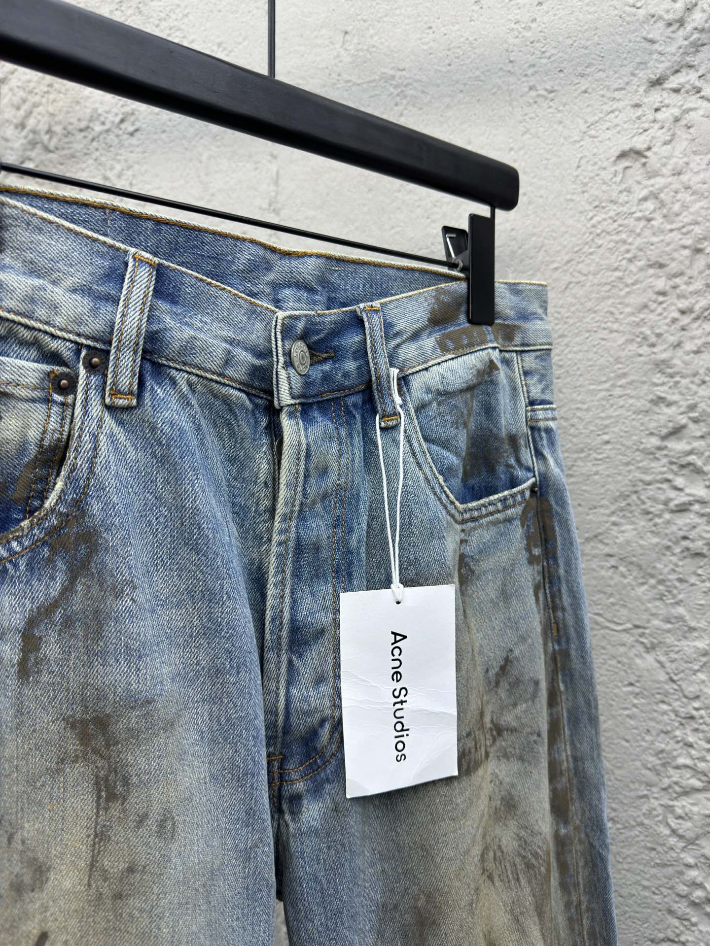 Acne Studios 脏脏泼墨破洞牛仔裤 8