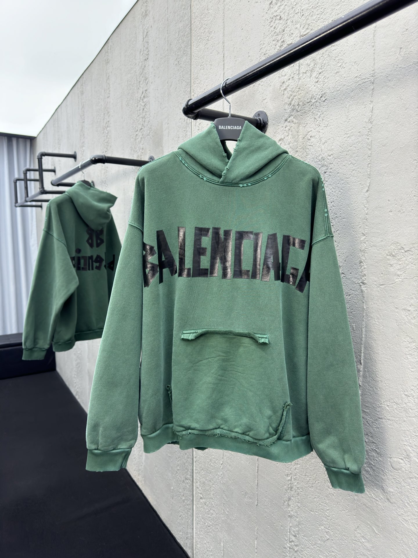Balenciaga Masking Tape Hooded Sweatshirt - Clothes