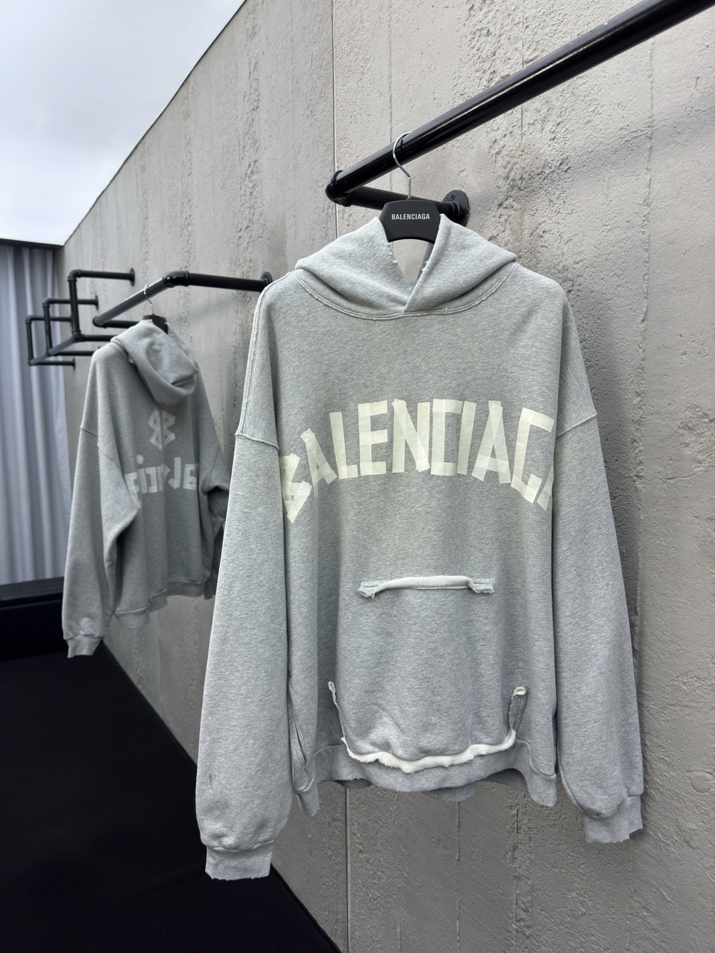 Balenciaga Masking Tape Hooded Sweatshirt - Clothes