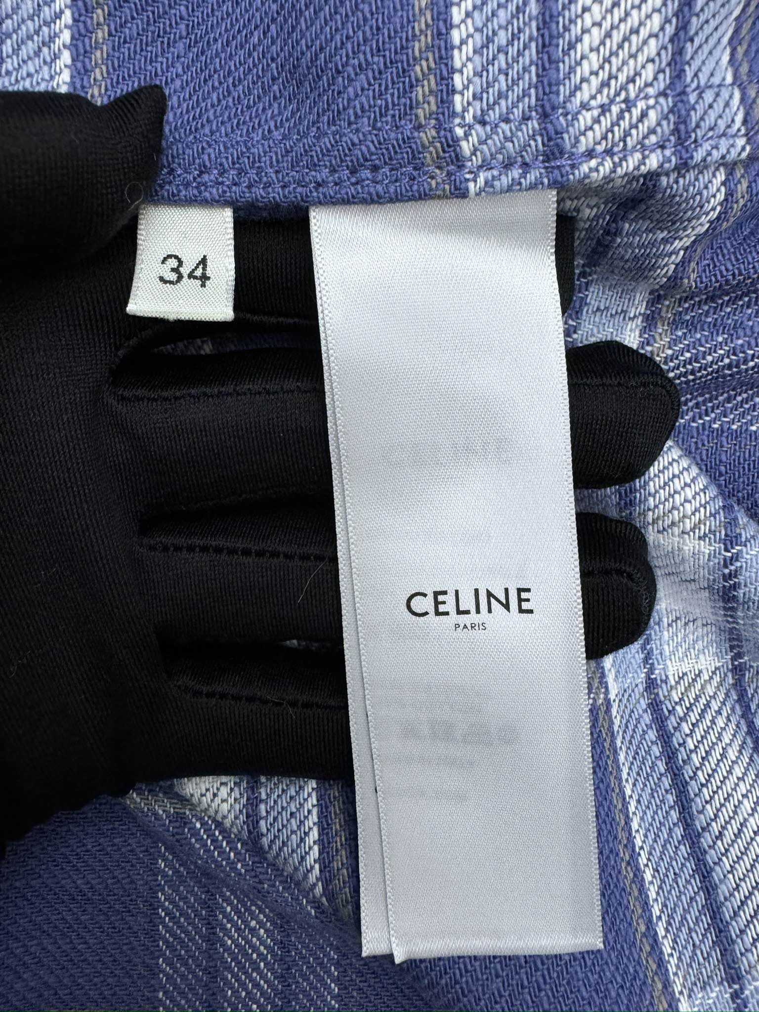 CELINE 格子竹节纱衬衫 9