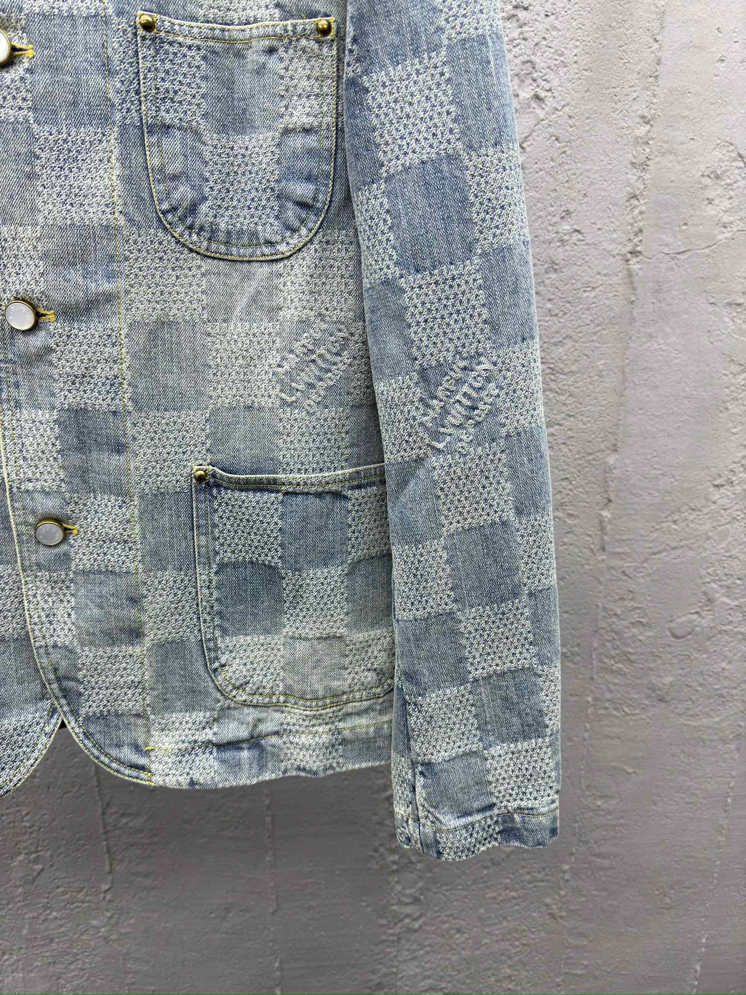 LOUIS VUITTON 棋盘格圆领牛仔外套 7