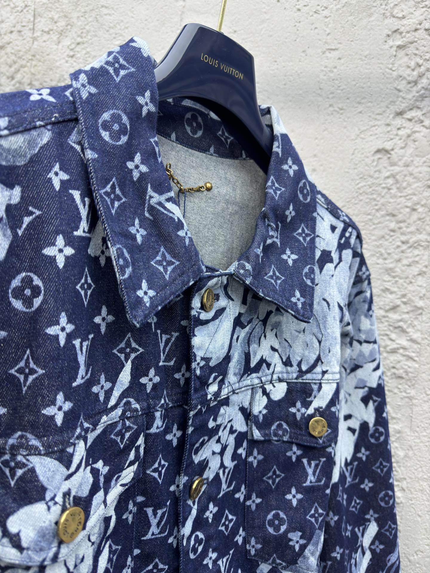 LOUIS VUITTON 海草白蓝满印牛仔外套 8