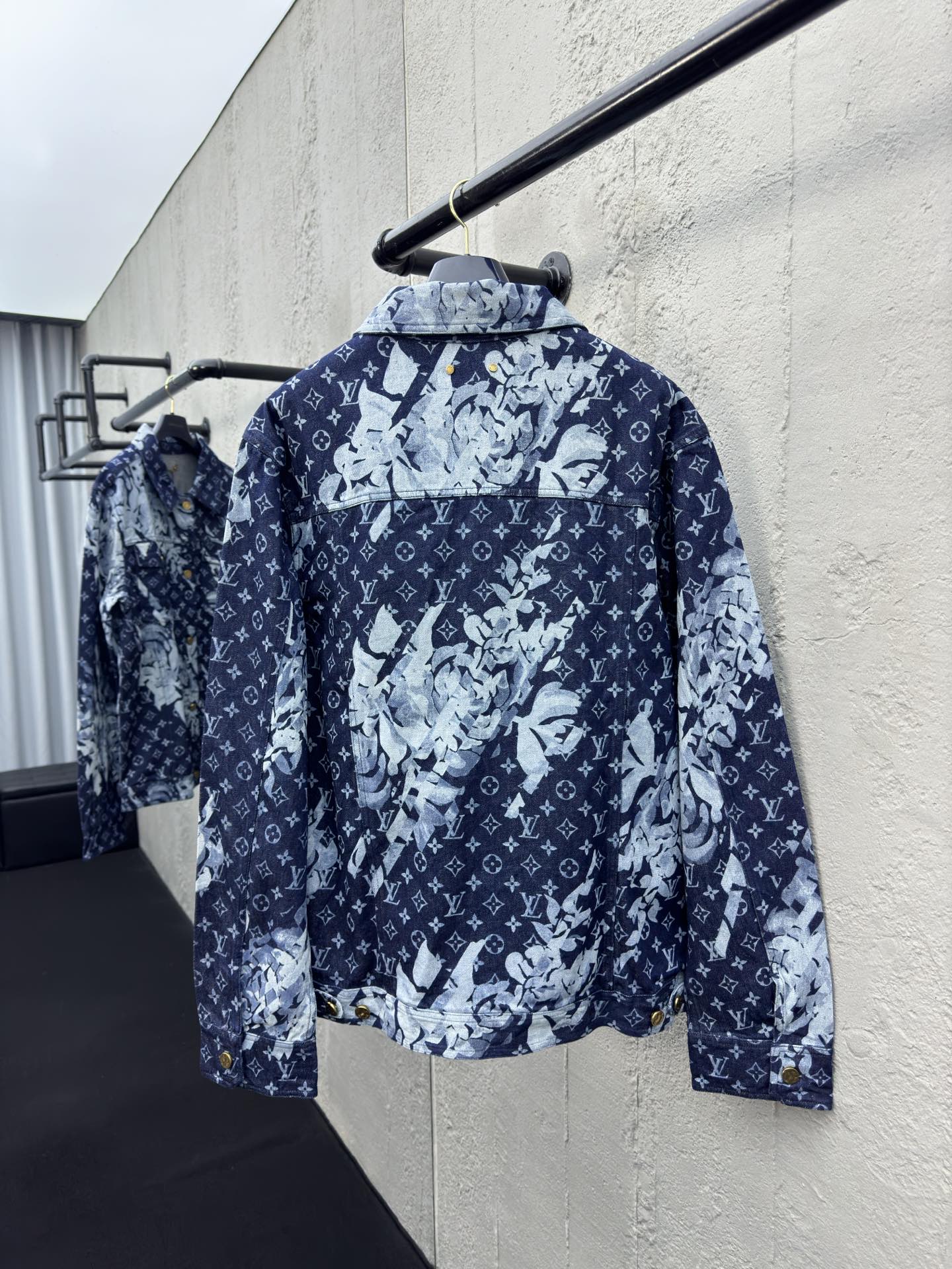 LOUIS VUITTON 海草白蓝满印牛仔外套 2