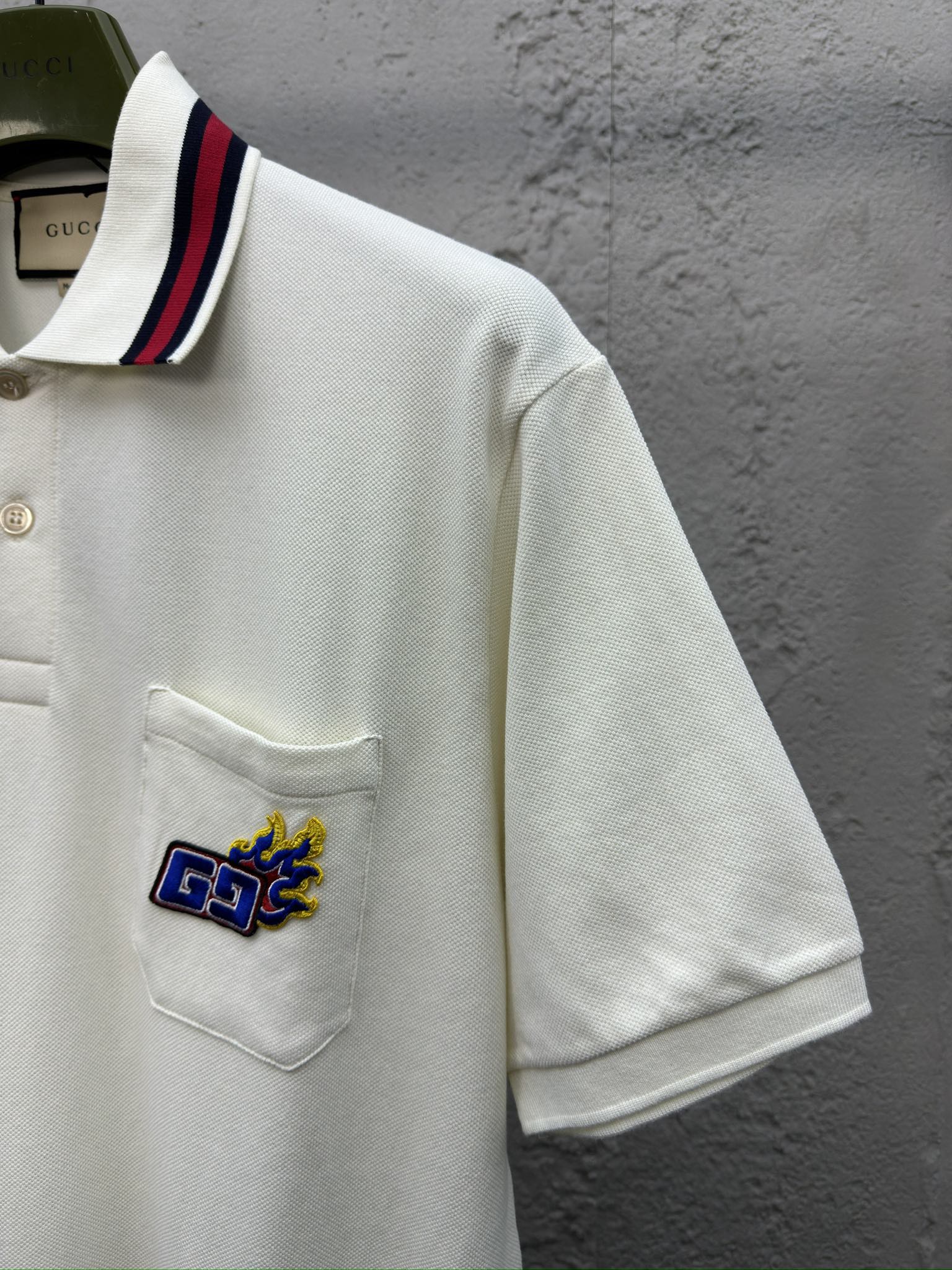 GUCCI GG绣花字母POLO衫 5