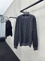 Fendi Clothing Knit Sweater Black Grey Weave Unisex Fabric Knitting Wool 1 Fendi Clothing Knit Sweater Black Grey Weave Unisex Fabric Knitting Wool