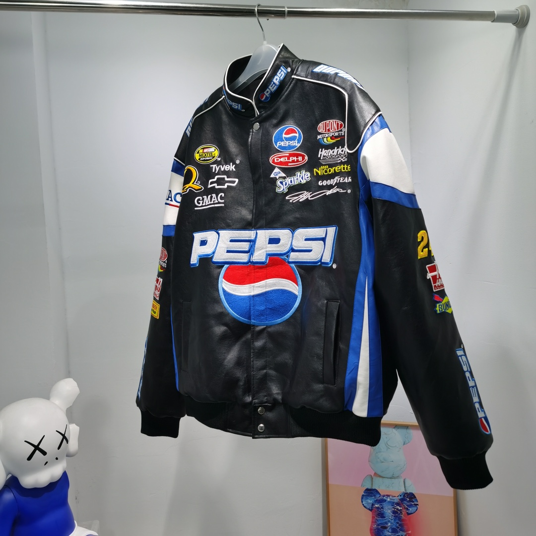 Vintage American NASCAR Memorial Embroidered Pepsi Coca-Cola Jacket with Size Options