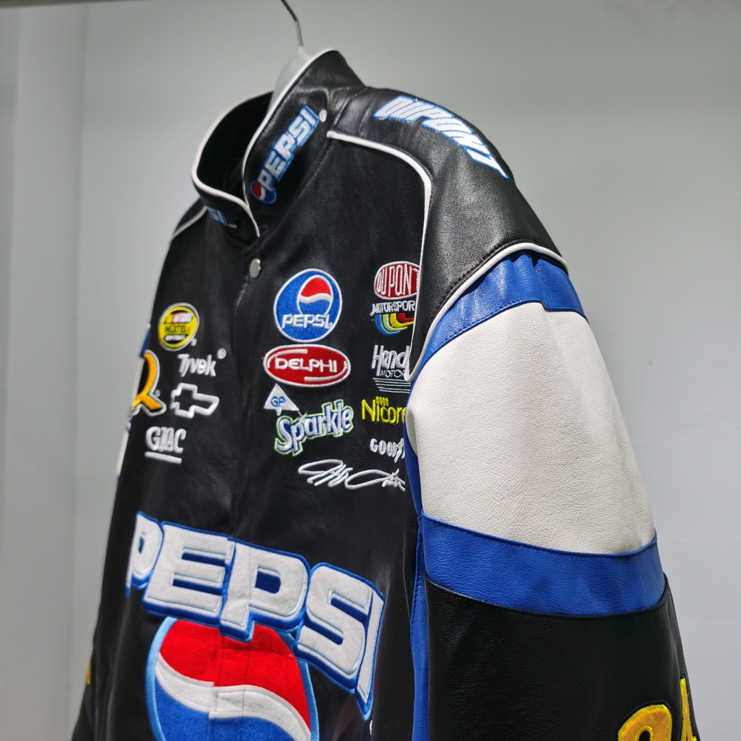Vintage American NASCAR Memorial Embroidered Pepsi Coca-Cola Jacket with Size Options - 图片 2