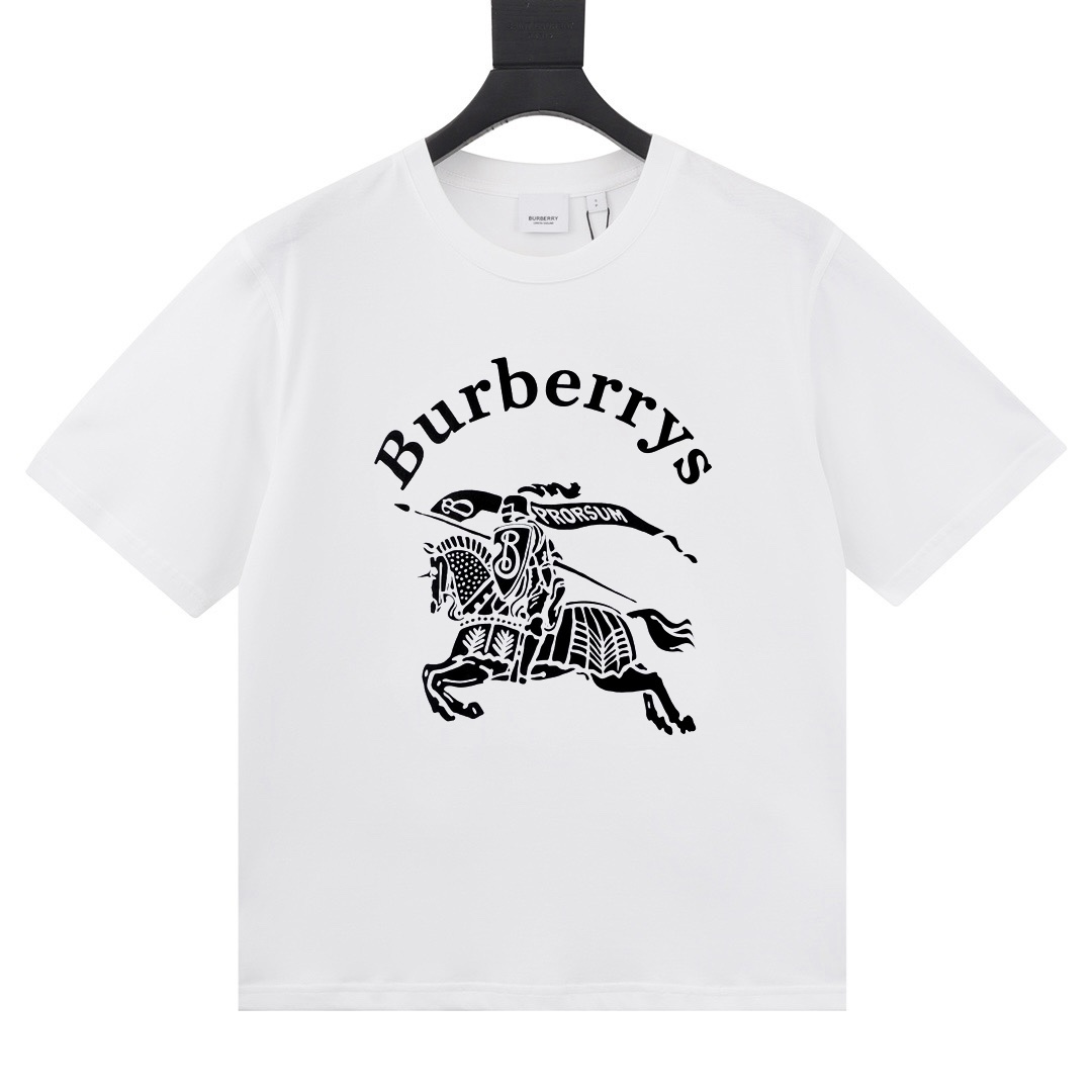 BURBERRY/巴宝莉 24ss new trendy printed crew neck t-shirt. Colors: black/white. Sizes: XS S M L. Latest autumn/winter, sam…