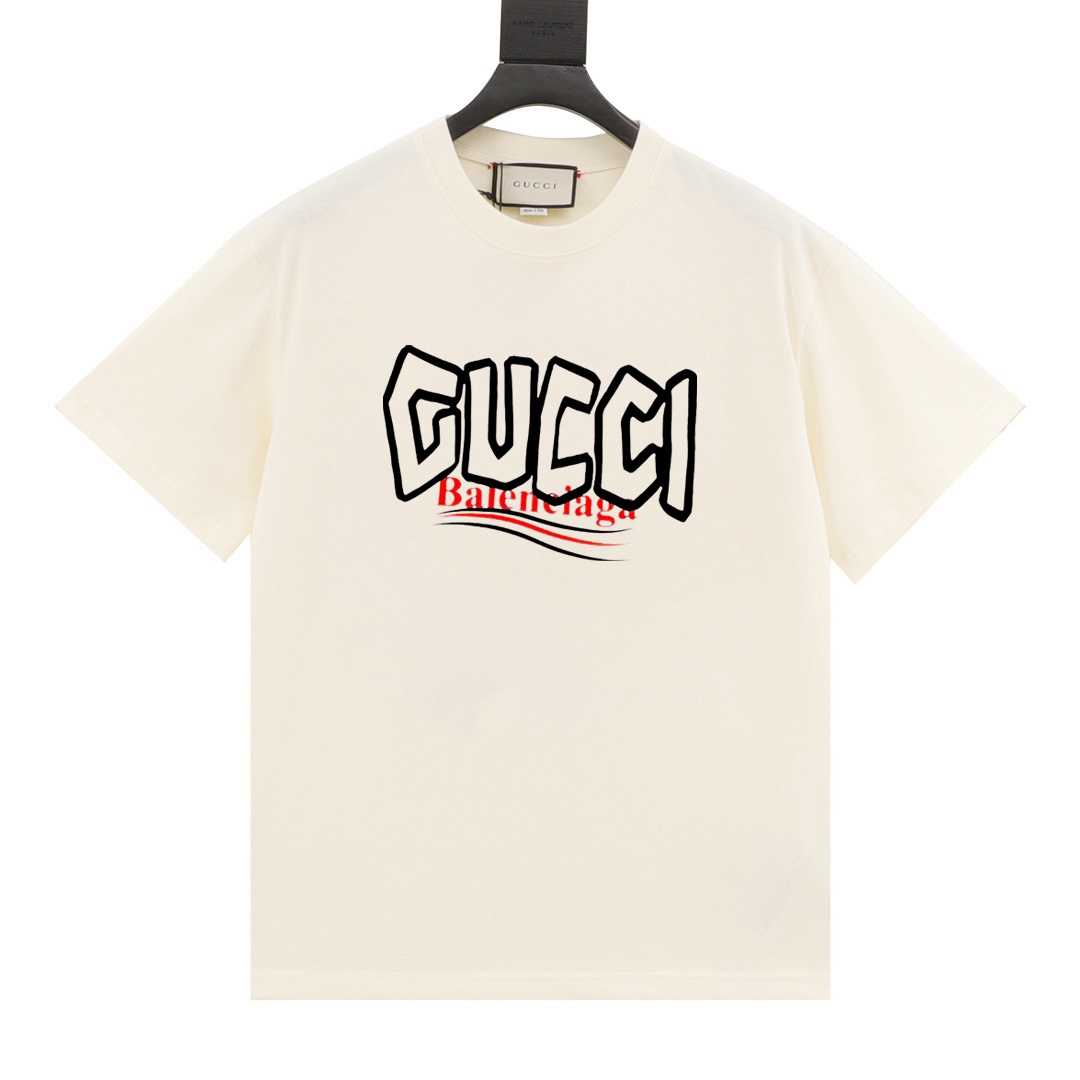 Camiseta de manga corta Gucci/Gucci 24ss con estampado de logo multicolor. Fusión de elementos de primera calidad, clás…