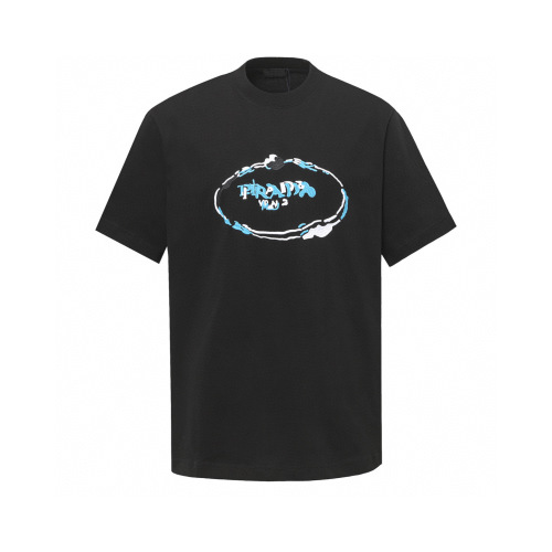Prada 25SS Crewneck T-Shirt with Circle Logo Embroidery - Stylish & Trendy 1 Prada 25SS Crewneck T-Shirt with Circle Logo Embroidery – Stylish & Trendy