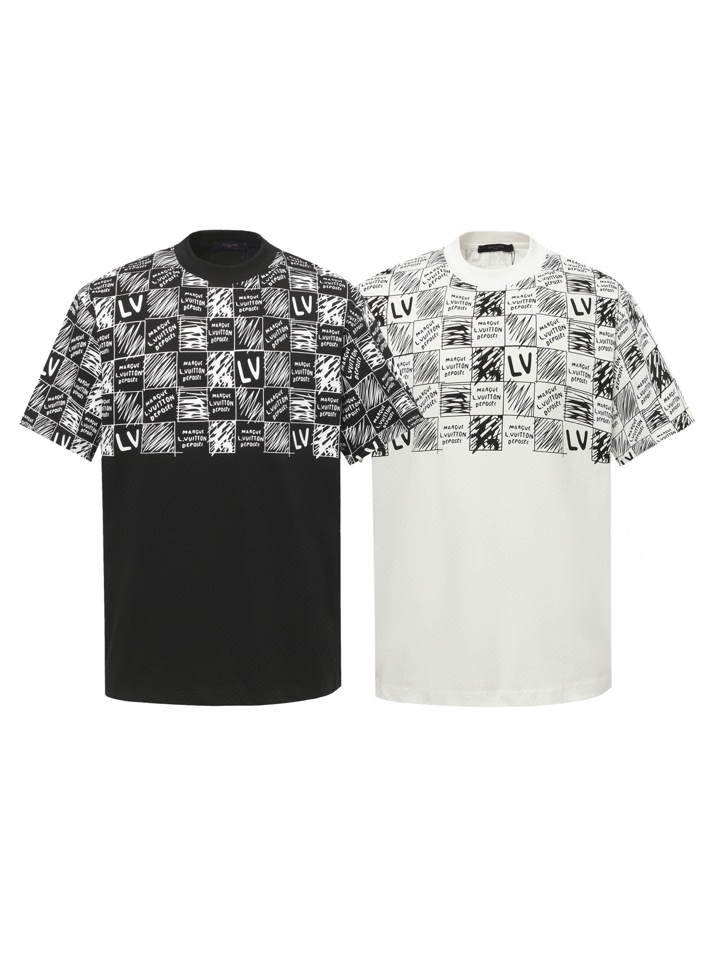 Louis Vuitton Camiseta Estampada Damier con Logo LV - Diseño Exclusivo 16 i1748626240354 3846 0 14