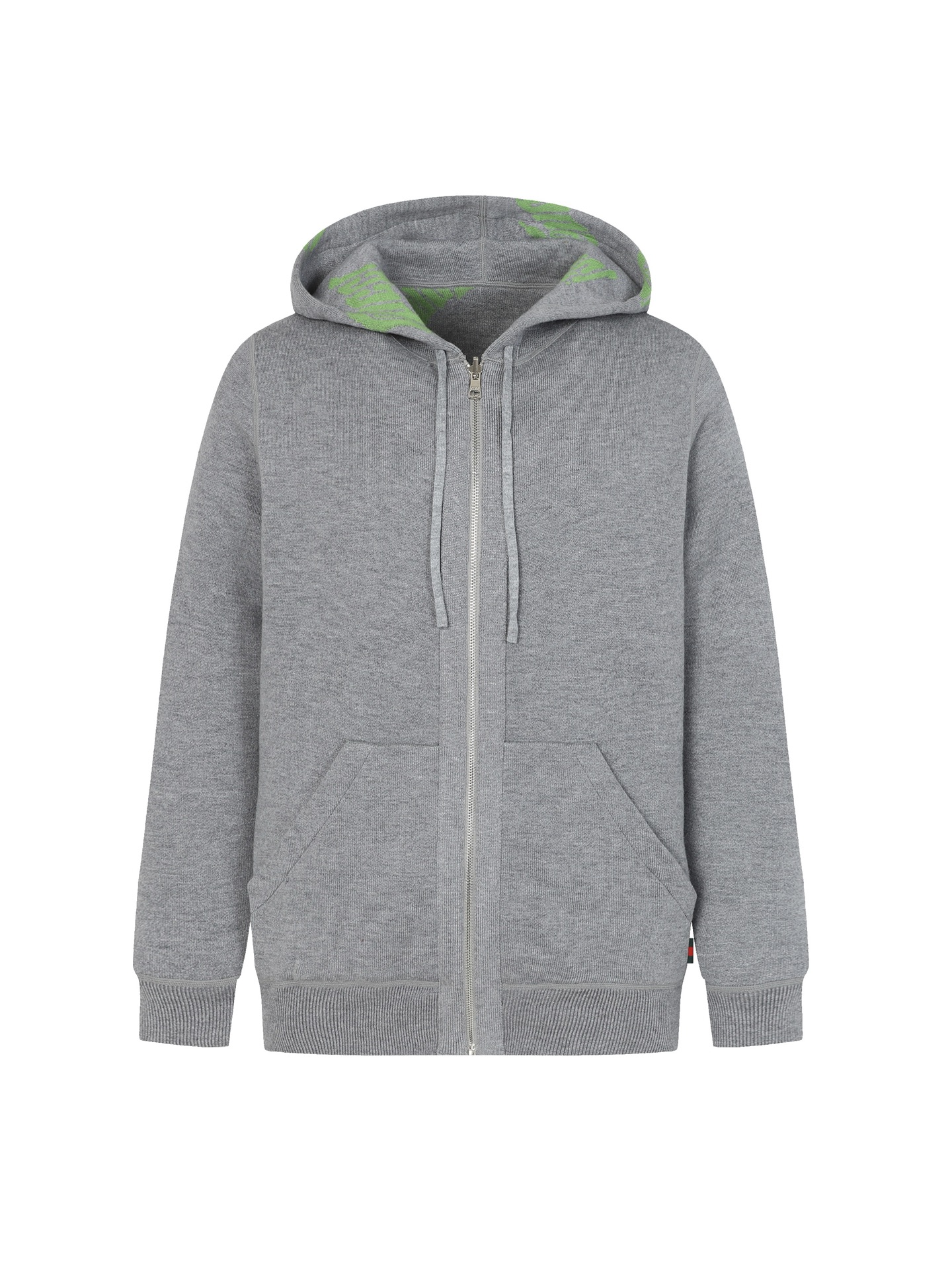 Gucci Grey Knitwear Jersey Full-Zip Hooded Sweatshirt