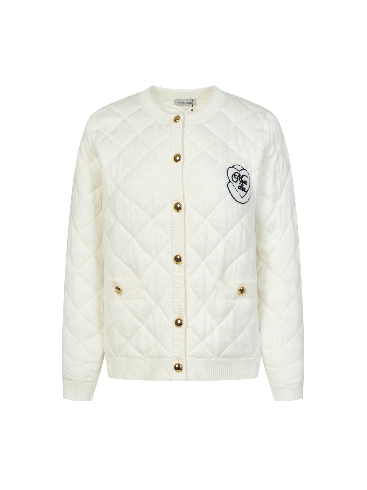Moncler Women's Quilted Knit Cardigan with Logo Embroidery - Stylish & Cozy