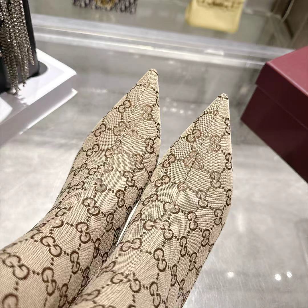 GUCCI Beige GG Bombshell Ankle Boots