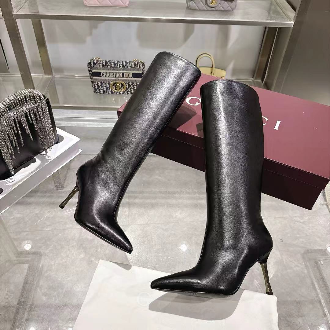 GUCCI Black Bombshell Knee High Boots