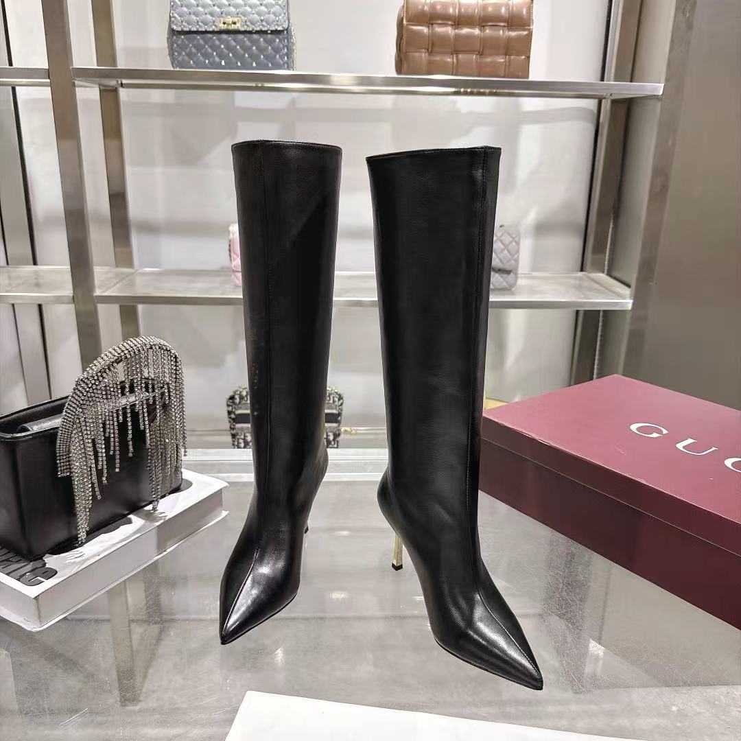GUCCI Black Bombshell Knee High Boots