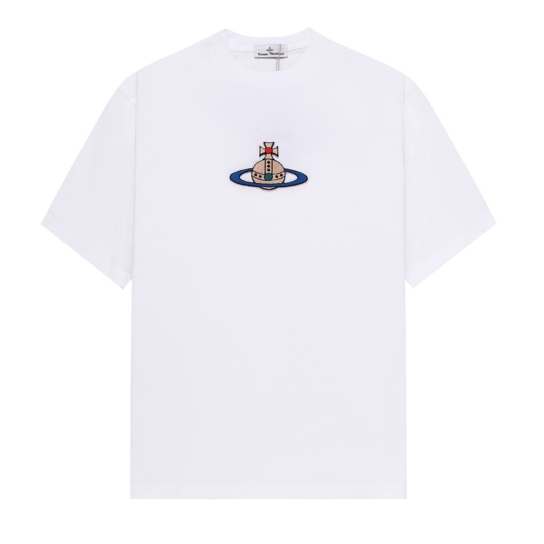 Vivienne Westwood Ropa Camiseta Albaricoque Negro Blanco Impresión Universal para hombres y mujeres Algodón Manga corta