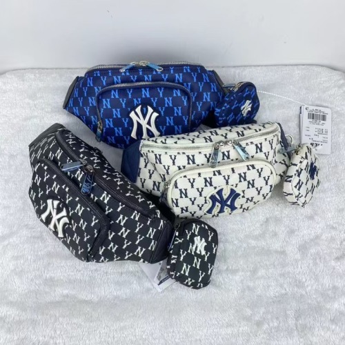 MLB New York Yankees Waist Bag Fanny Pack Crossbody with NY Logo - Cream, Black, Blue 1 MLB New York Yankees Waist Bag Fanny Pack Crossbody with NY Logo - Cream, Black, Blue