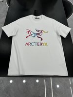 Arc’teryx Clothing T-Shirt Black Grey White Printing Unisex Cotton Short Sleeve