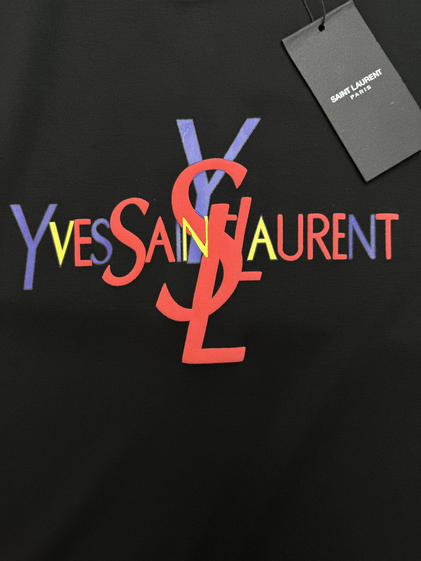 ️YSL*圣罗兰*24s新款莫代尔T恤.胸口杨树林字母色彩烫画设计.干净利落！高级独家定制300g莫代尔