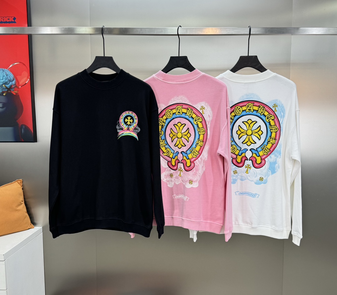 Chrome Hearts Clothing Sweatshirts Black Pink White Unisex Fall Collection