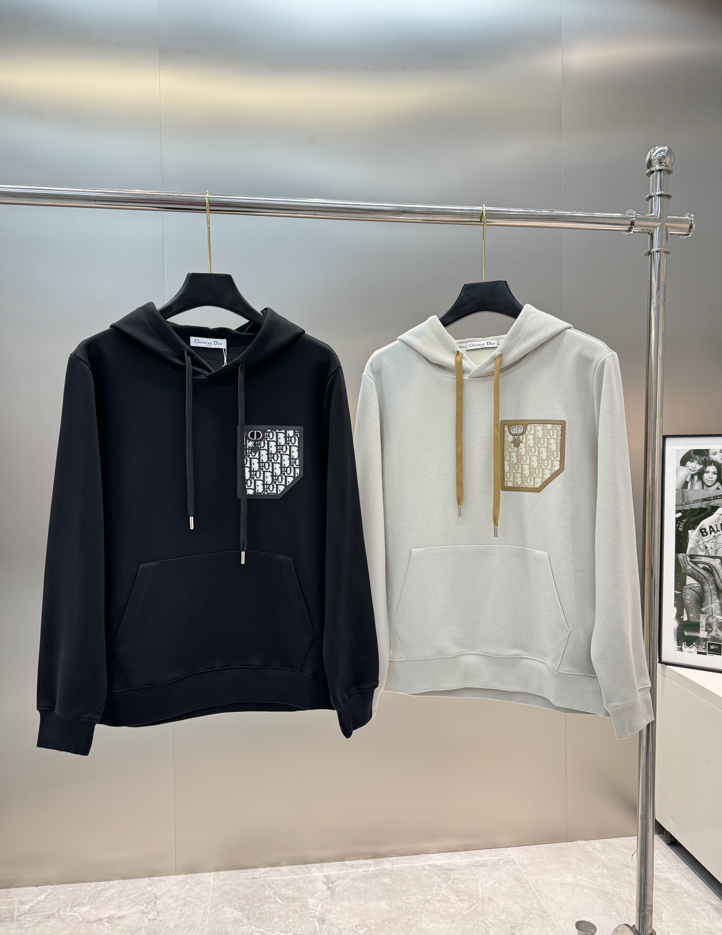 Dior Kleding Sweatshirts Zwart Wit Unisex Katoen Breien