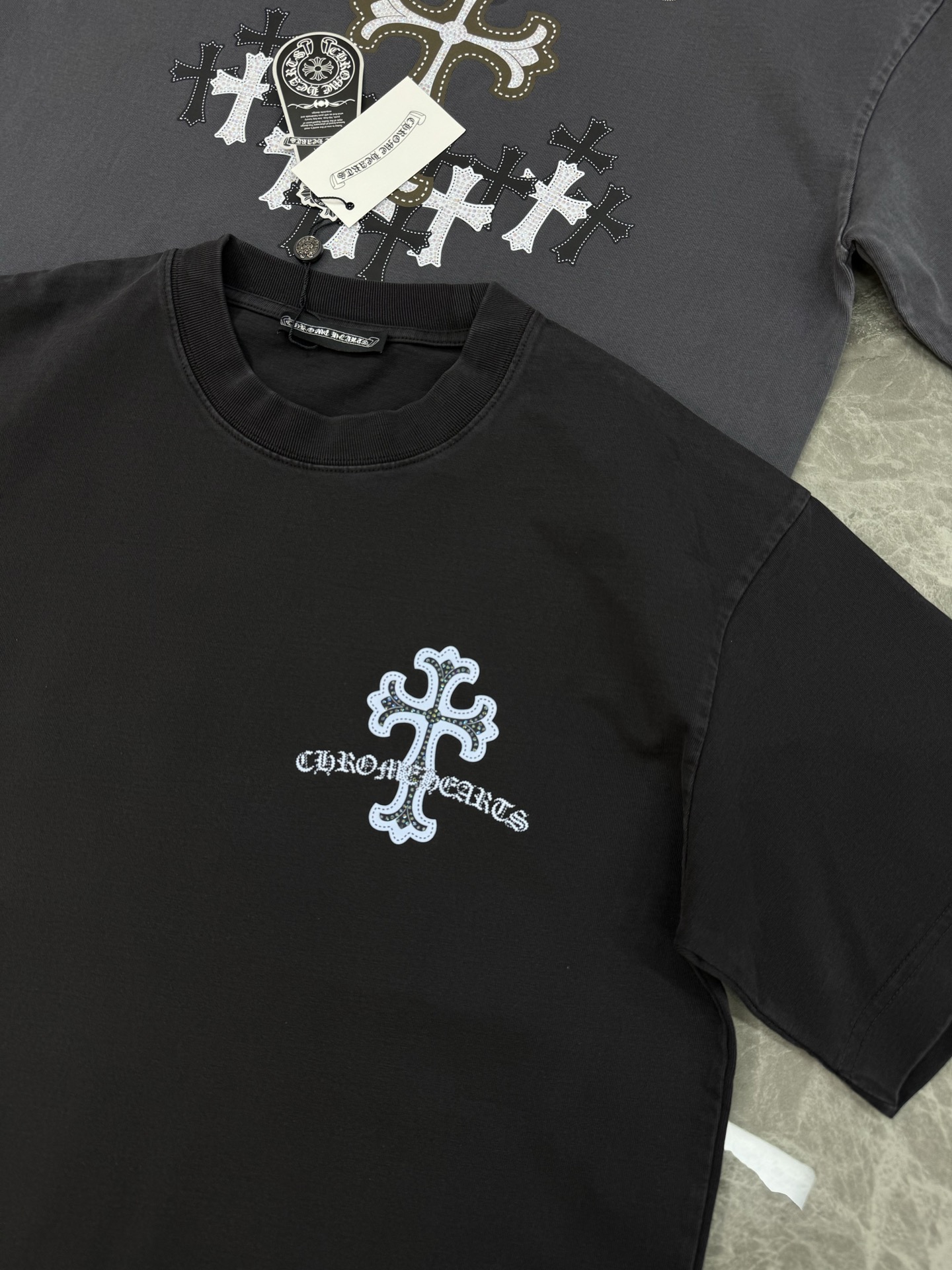 
⚜️Chrome Hearts克罗心25s新款圆领T恤，水洗系列.经典之作！男女同款！经典克罗心烫画立