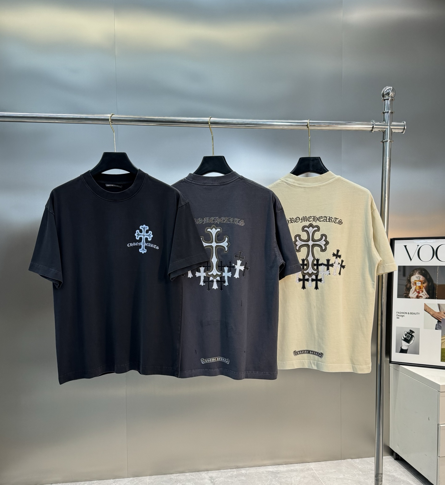 
⚜️Chrome Hearts克罗心25s新款圆领T恤，水洗系列.经典之作！男女同款！经典克罗心烫画立