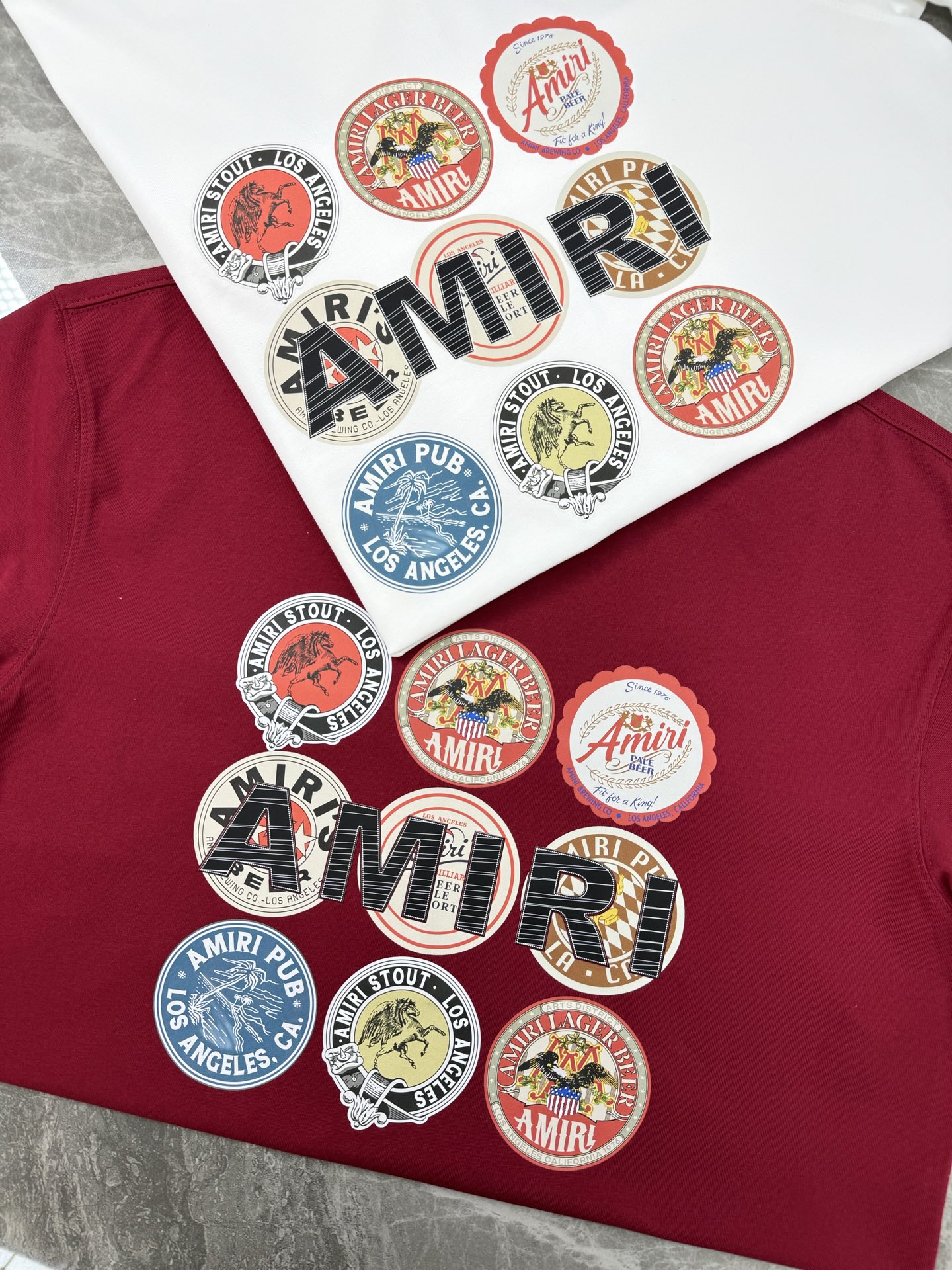 
        AMIRI*25s新款圆领T恤.男女同款！基础款字母印花.色彩层析分明.简单明了的理念