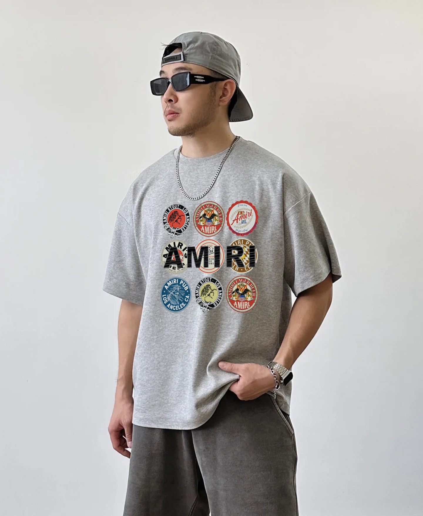 
        AMIRI*25s新款圆领T恤.男女同款！基础款字母印花.色彩层析分明.简单明了的理念
