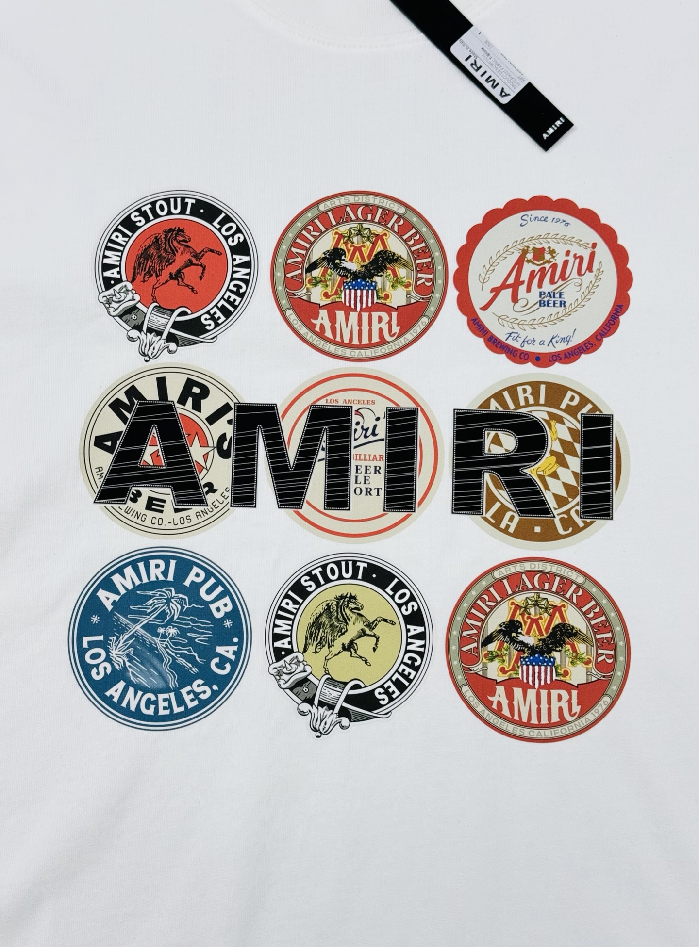 
        AMIRI*25s新款圆领T恤.男女同款！基础款字母印花.色彩层析分明.简单明了的理念