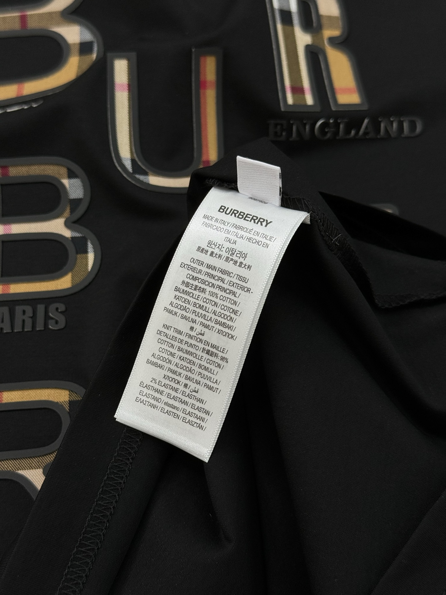 BBR*巴宝-莉2025s新品短袖T恤，经典B家格子字母呈现.高温烫画工艺.简约百搭款。190g丝光棉面