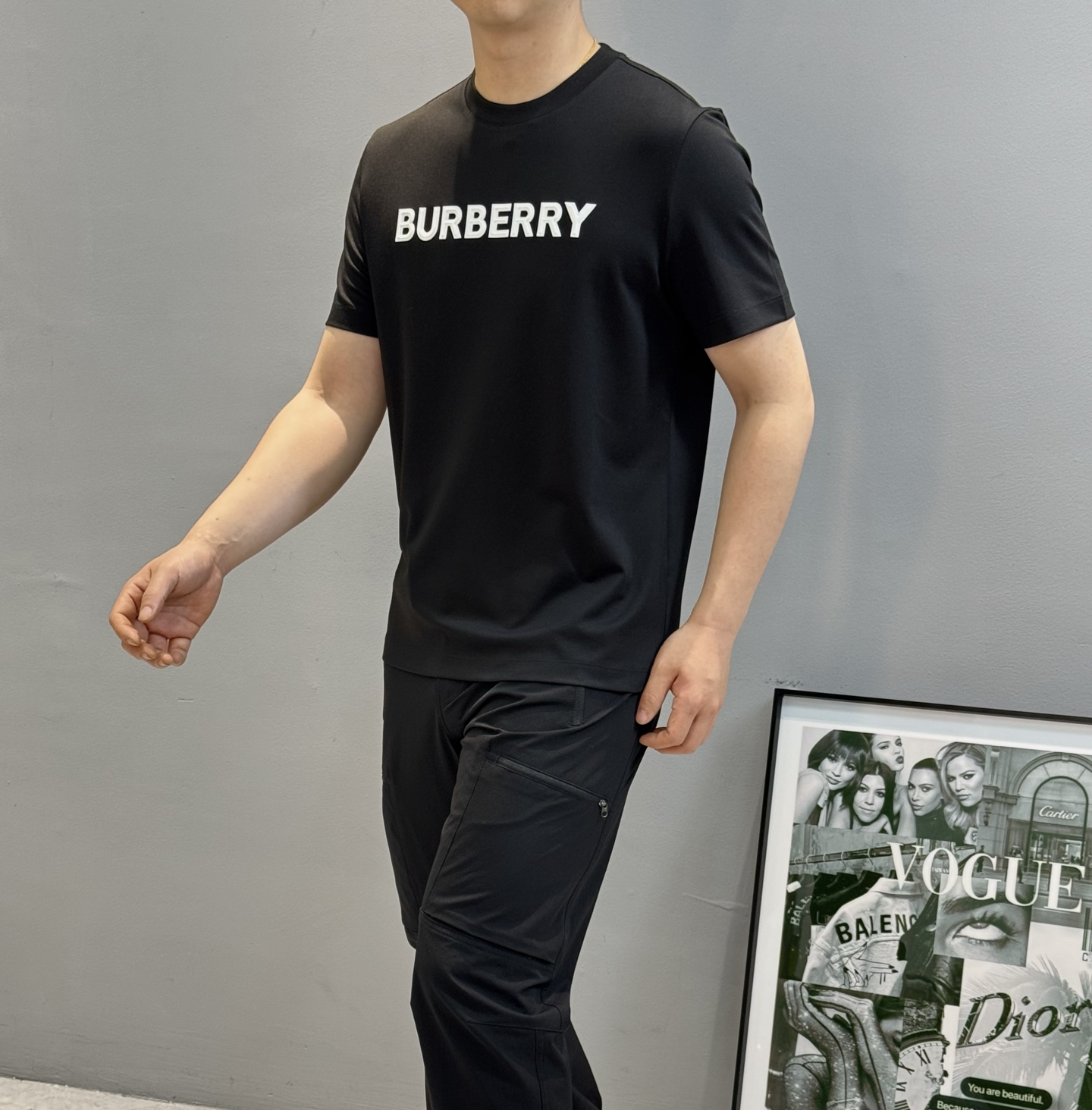 BBR*巴宝-莉25s新款丝光棉T恤.春夏来袭～轻熟男最爱款式！非常都市风～胸口简单logo字母设计.3