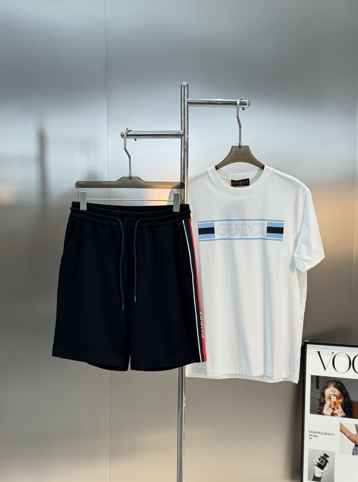 GUCC*古奇25s潮牌五分短裤.超高品”2025新款运动套装.男女同款！休闲运动风格.经典大牌新推系列