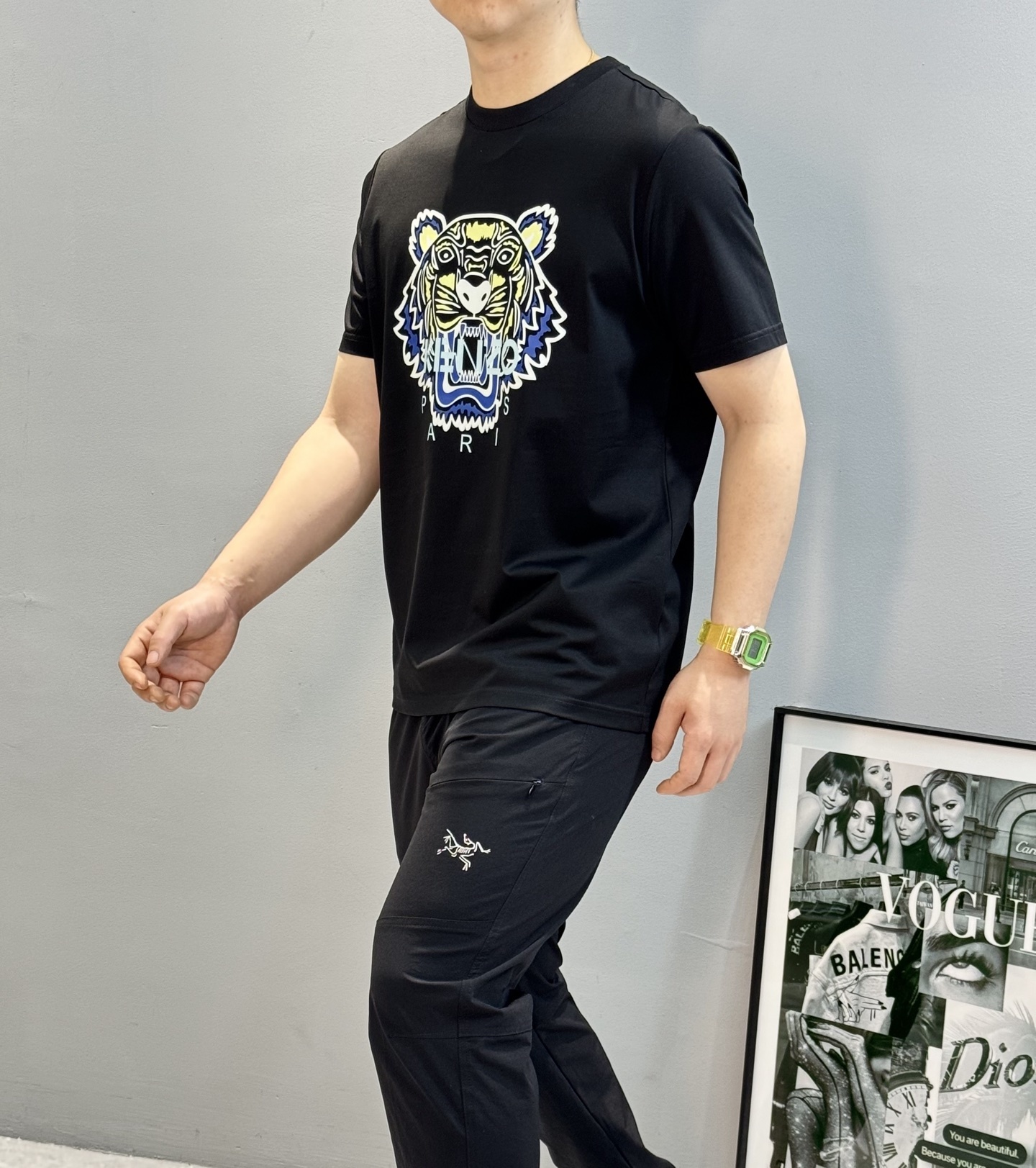 公司的虎头,宁缺毋滥的品质!KEN/Z 高田贤*25s新款春夏圆领老虎丝光棉T恤.经典