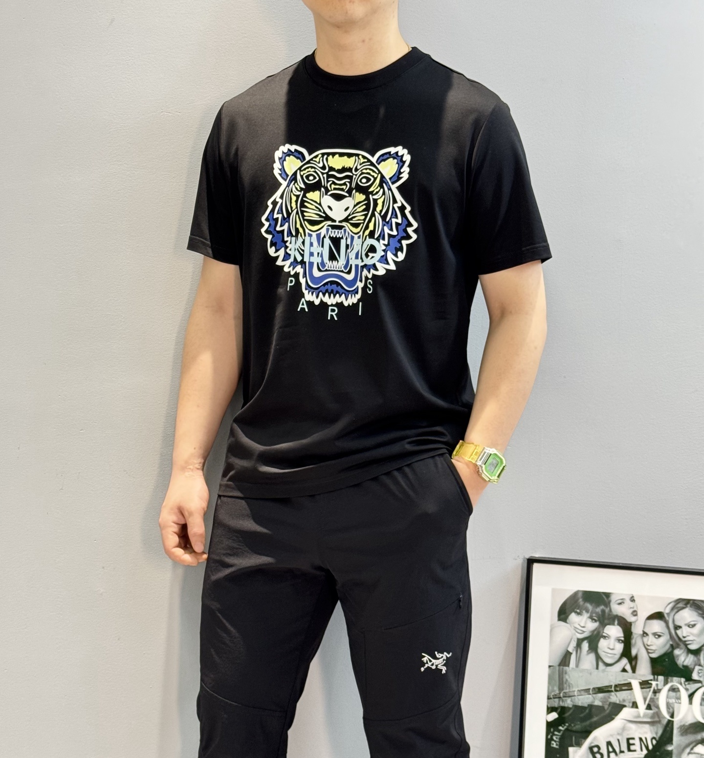 公司的虎头,宁缺毋滥的品质!KEN/Z 高田贤*25s新款春夏圆领老虎丝光棉T恤.经典