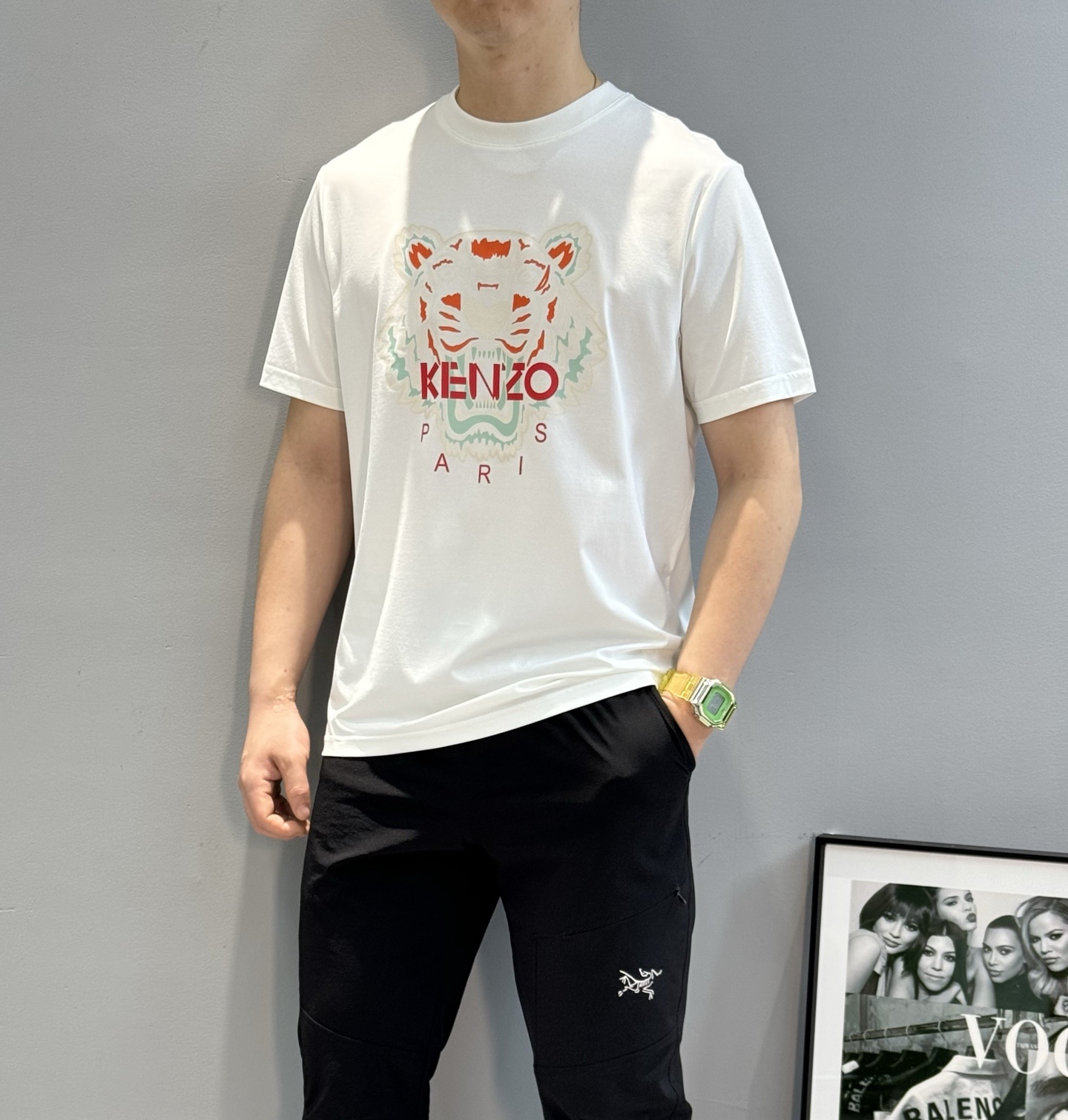 公司的虎头,宁缺毋滥的品质!KEN/Z 高田贤*25s新款春夏圆领老虎丝光棉T恤.经典