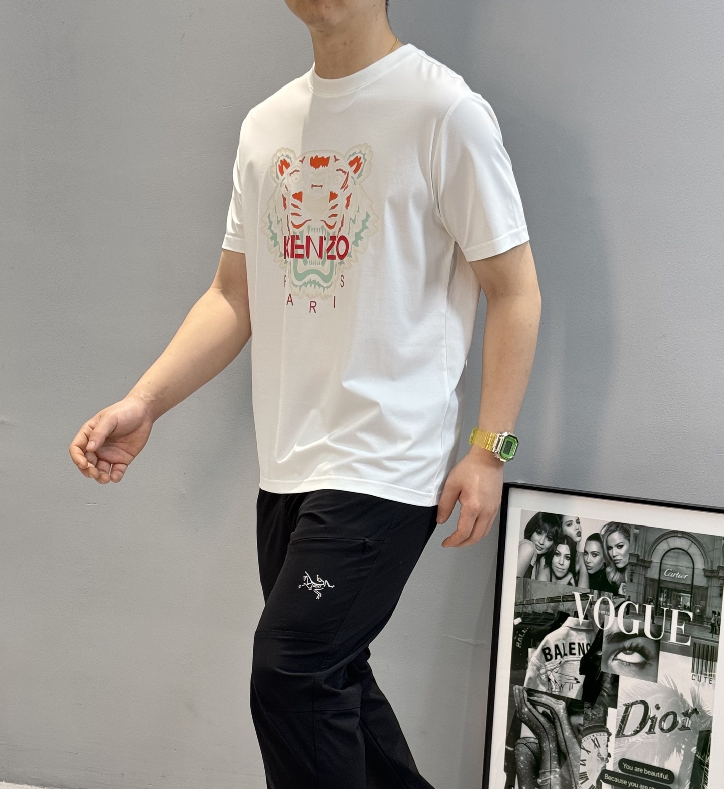 公司的虎头,宁缺毋滥的品质!KEN/Z 高田贤*25s新款春夏圆领老虎丝光棉T恤.经典