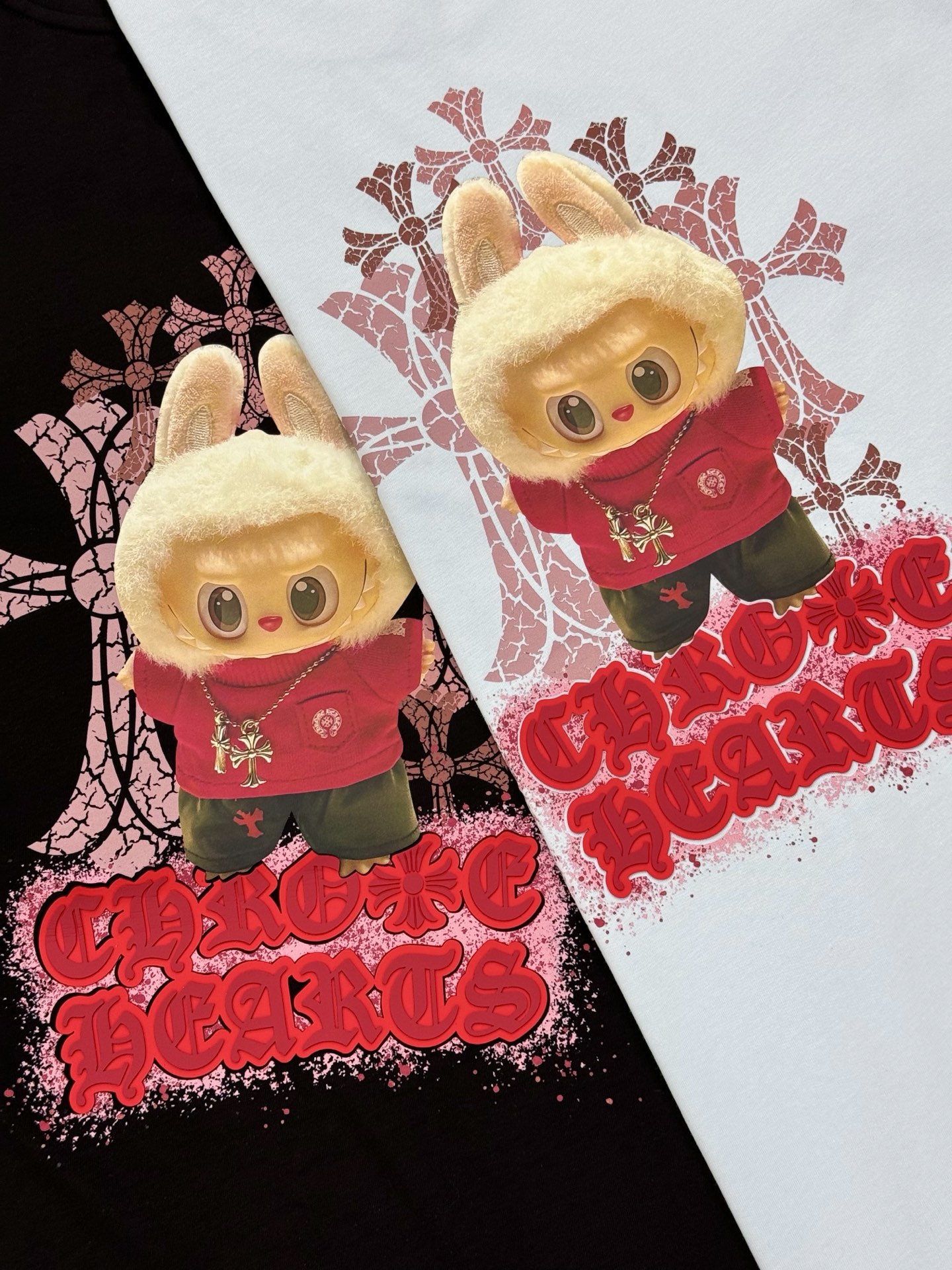 LABUBU 卡通印花‼️短袖T恤.男女同款.采用230克新疆棉冰感索罗娜面料，通过索罗娜科技处理 在夏